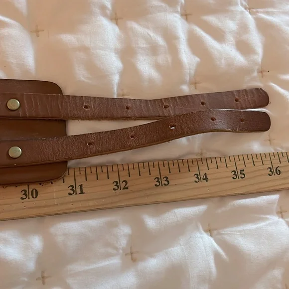 J.Crew double buckle belt Vintage J. Crew Women's S Wide Belt Brown Leather med - Picture 6 of 10